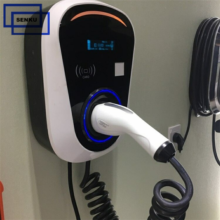 Type2 32A Wallbox Charger OLED Screen