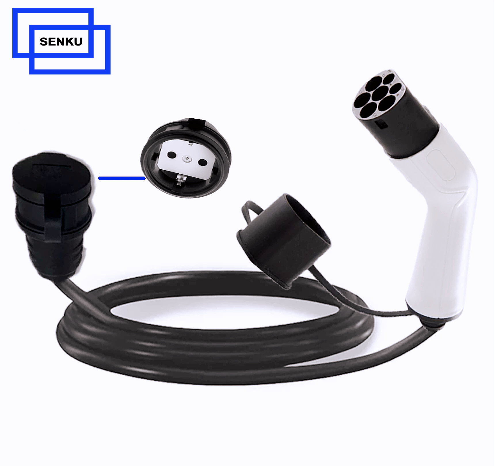 16A 250V AC 0.5M Type 2 to Schuko Adapter